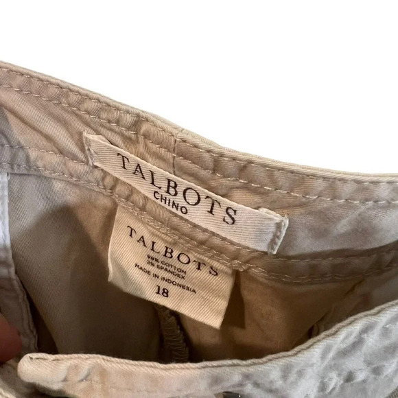 Talbots Chino Beige Khaki Plus Size 18 Cotton Spandex Blend Capri Length Casual - Picture 5 of 6